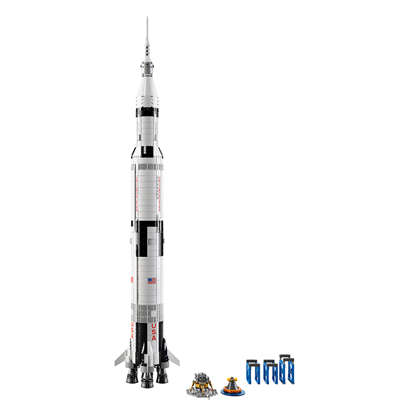 LEGO Ideas Saturn V Standing tall with moon lander
