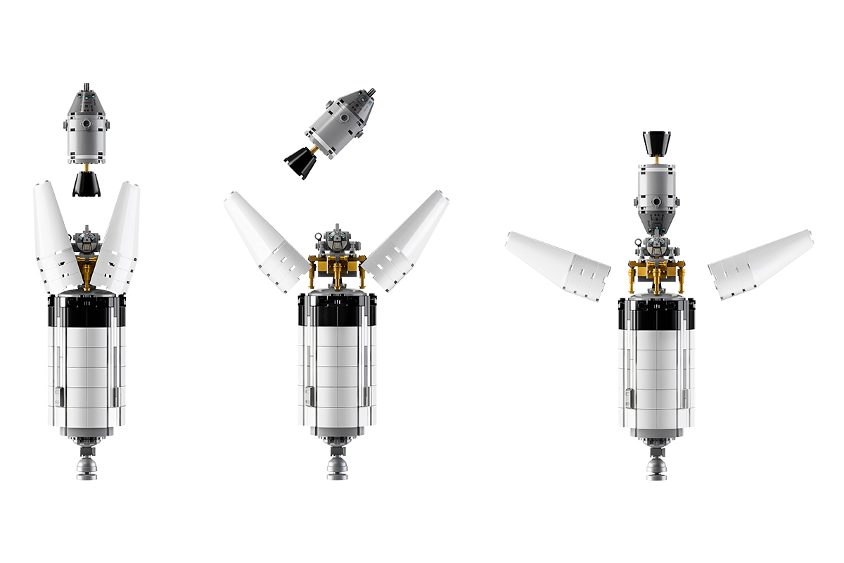 LEGO Ideas Saturn V front section with moon lander